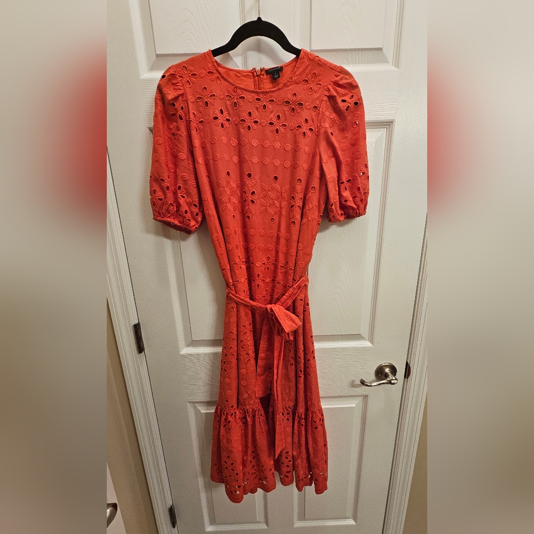 Ann Taylor Size 4 Elegant Orange Eyelet Dress